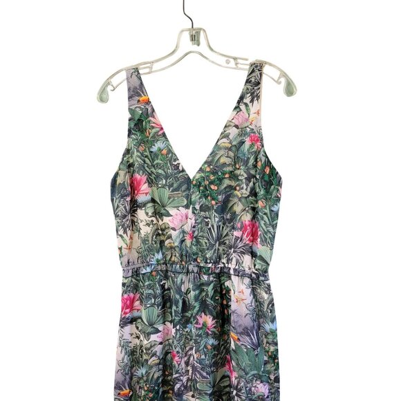 H&M Conscious Collection Maxi Dress With Back Tie & V-Neck Women's Size 10 Tropi - Picture 4 of 5